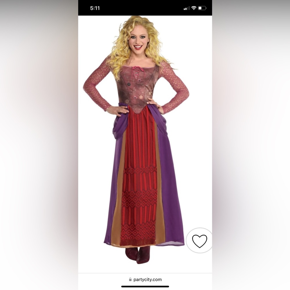 Party City Sarah Sanderson (Hocus Pocus) costume (Women’s S/M) UNWORN!